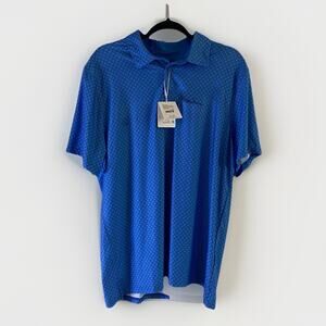 Ben Sherman NWT Large Navy Blue Polo Golf Shirt Atomic Floral Print GEO Athletic